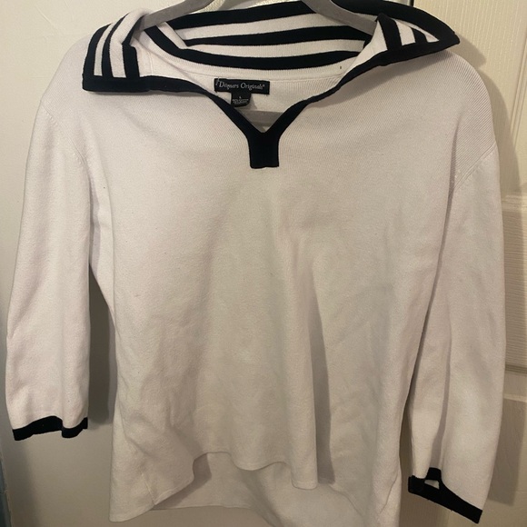 Designers Originals Monochrome Cotton Blend Top - Picture 2 of 3